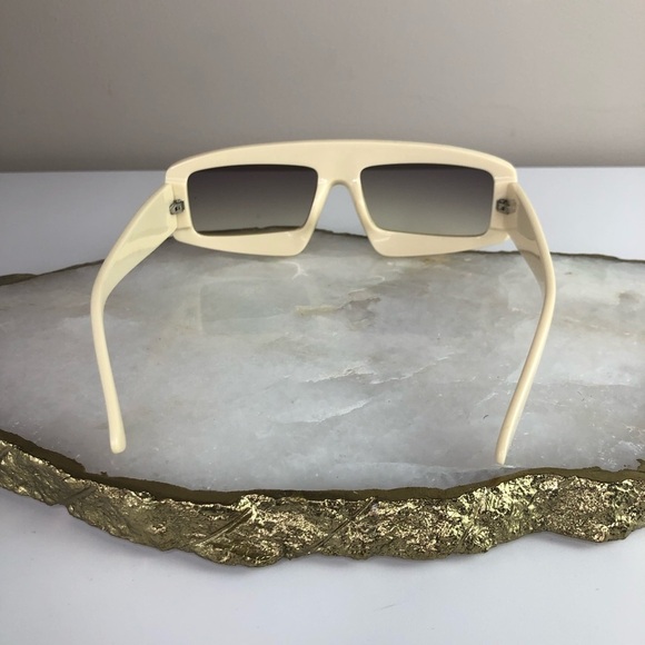 Vintage Cream Rectangular Sunglasses - Picture 5 of 5